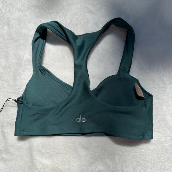 Alo Yoga 7/8 Airlift Leggings Advantage Racerback Bra Set Winter Ivy Green XS BN - Picture 9 of 16